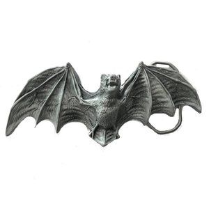 Large Bat Belt Buckle Vampire Goth Scary Wings Silver Cosplay Animal Flying